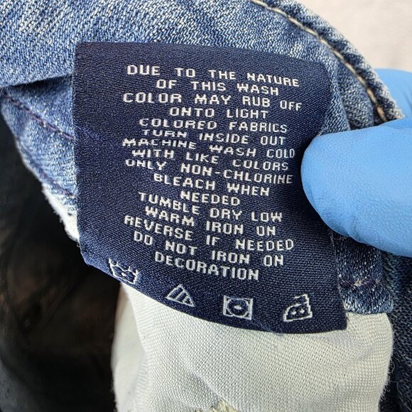 Vigoss The Dublin Capri Jeans Womens Size 7 Blue Distressed Embellished Denim - Picture 13 of 13